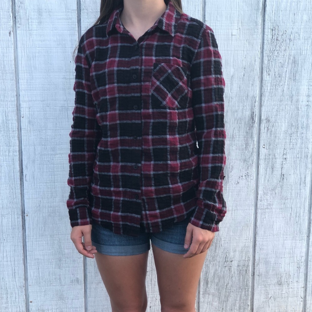 Burgundy and black flannel